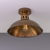 Antique Brass Paris Industrial Flush Ceiling Light by Mullan Lighting