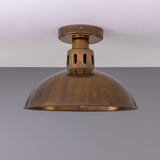 Antique Brass Paris Industrial Flush Ceiling Light by Mullan Lighting