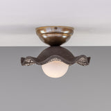 Antique Brass Black Wavy Rivale Ceiling Light by Mullan Lighting