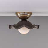 Antique Brass Black Wavy Rivale Ceiling Light by Mullan Lighting