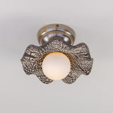 Antique Brass Black Wavy Rivale Ceiling Light by Mullan Lighting