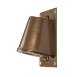 Antique Brass With Backplate Wade Outdoor Brass Spotlight by Mullan Lighting