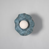 Antique Silver Blue Wavy Rivale Wall Light by Mullan Lighting