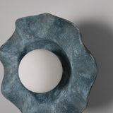 Antique Silver Blue Wavy Rivale Wall Light by Mullan Lighting Details