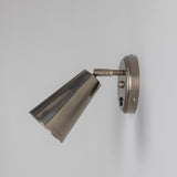 Antique Silver Cashel Adjustable Brass Cone Wall Light by Mullan Lighting