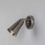 Antique Silver Cashel Adjustable Brass Cone Wall Light by Mullan Lighting