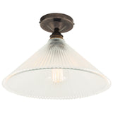 Antique Silver Hanoi Vintage Prismatic Flush Light by Mullan Lighting