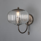 Antique Silver Nehir Reeded Glass Wall Light by Mullan Lighting