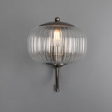 Antique Silver Nehir Reeded Glass Wall Light by Mullan Lighting