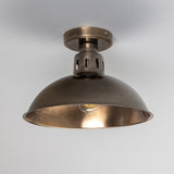 Antique Silver Paris Industrial Flush Ceiling Light by Mullan Lighting