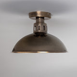 Antique Silver Paris Industrial Flush Ceiling Light by Mullan Lighting