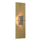 Aperture Vertical Wall Sconce - Modern Brass-Hubbardton Forge Topaz Art Glass
