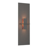 Aperture Vertical Wall Sconce - Natural Iron-Hubbardton Forge Topaz Art Glass