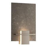 Aperture Wall Sconce in Dark Smoke, White Art Glass by Hubbardton Forge