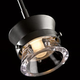 Apparatus Mini Pendant detail in Dark Smoke, by Hubbardton Forge