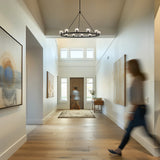 Aragon Chandelier Large Matte Black Crystal By Crystorama - Lifestyle View