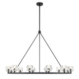 Aragon Chandelier Large Matte Black Crystal By Crystorama - Side View