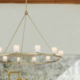 Aragon Chandelier Large Soft Brass Stone By Crystorama - Lifestyle View