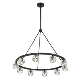 Aragon Chandelier Medium Matte Black Glass By Crystorama - Alternavitive