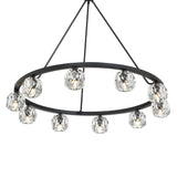 Aragon Chandelier Medium Matte Black Glass By Crystorama - Detailed View