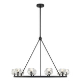 Aragon Chandelier Medium Matte Black Glass By Crystorama - Side View