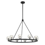 Aragon Chandelier Medium Matte Black Glass By Crystorama