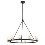 Aragon Chandelier Medium Matte Black Stone By Crystorama - With Light