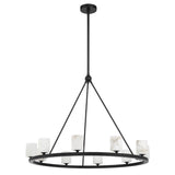 Aragon Chandelier Medium Matte Black Stone By Crystorama