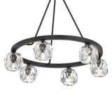 Aragon Chandelier Small Matte Black Glass By Crystorama - Detailed View