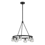Aragon Chandelier Small Matte Black Stone By Crystorama - Down View1
