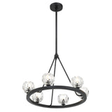 Aragon Chandelier Small Matte Black Stone By Crystorama - Down View
