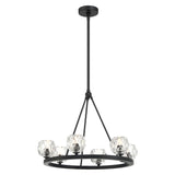 Aragon Chandelier Small Matte Black Stone By Crystorama - With Light