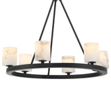 Aragon Chandelier Small Matte Black Stone By Crystorama - Detaield View