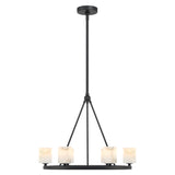 Aragon Chandelier Small Matte Black Stone By Crystorama - Side View