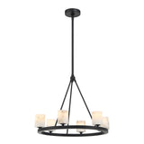 Aragon Chandelier Small Matte Black Stone By Crystorama - With Light