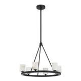Aragon Chandelier Small Matte Black Stone By Crystorama