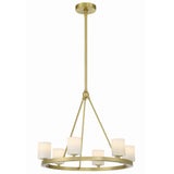 Aragon Chandelier Small Soft Brass Glass By Crystorama - With Light