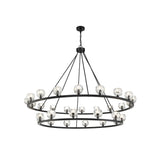 Aragon LED Chandelier 60'' Matte Black Clear