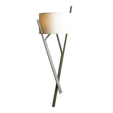 Arbo Wall Sconce, shown in Dark Smoke, Natural Anna Shade, by Hubbardton Forge