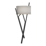 Arbo Wall Sconce in Black, Natural Anna Shade by Hubbardton Forge