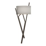 Arbo Wall Sconce in Bronze, Natural Anna Shade by Hubbardton Forge