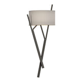 Arbo Wall Sconce in Dark Smoke, Flax Shade by Hubbardton Forge
