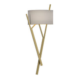 Arbo Wall Sconce in Modern Brass, Flax Shade by Hubbardton Forge