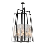 Arc 8-Light Tall Chandelier, shown in Black, by Hubbardton Forge