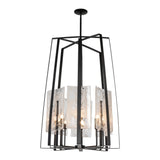 Arc 8-Light Tall Chandelier, shown in Black, by Hubbardton Forge