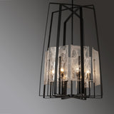 Arc 8-Light Tall Chandelier detail in Black, by Hubbardton Forge