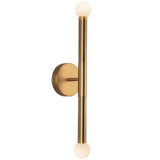 Arden Double Wall/Vanity Light No Shade Brushed Gold Opal Glass By Alora