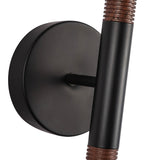 Arden Double Wall/Vanity Light No Shade Matte Black Opal Glass By Alora - Detailed View1