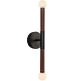 Arden Double Wall/Vanity Light No Shade Matte Black Opal Glass By Alora