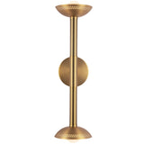 Arden Double Wall/Vanity Light With Shade Brushed Gold Opal Glass By Alora - Front View